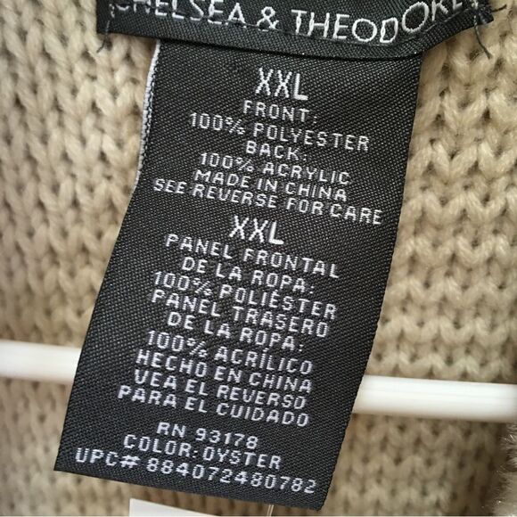 NEW WITH TAGS CHELSEA & THEODORE FAUX FUR SWEATER VEST IN OYSTER - Picture 10 of 10